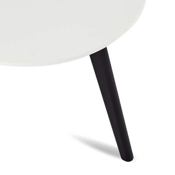 Melnbalts kafijas galdiņš ar ozolkoka kājām Furnhouse Life, Ø 48 cm-image-2