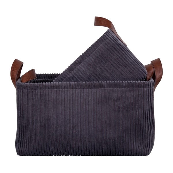 3 pelēku grozu komplekts House Nordic Augusta-image-2