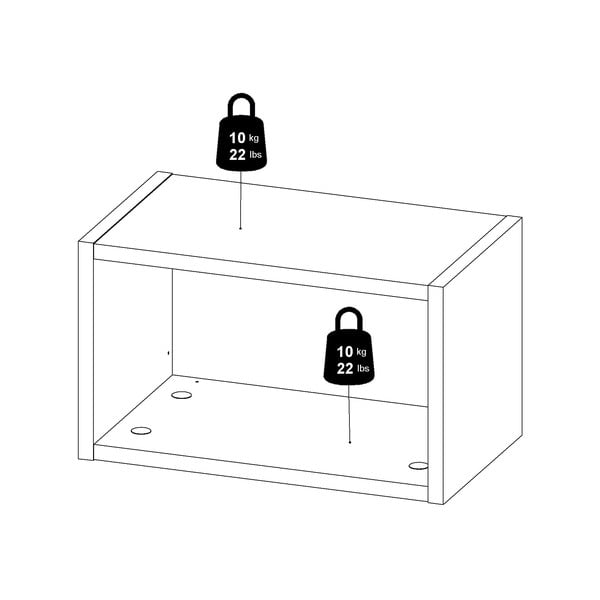 Dabīga toņa daudzlīmeņu sienas plaukts ar ozolkoka imitāciju 44 cm Roomers – Tvilum-image-3