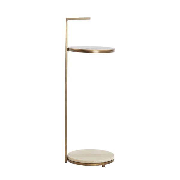 Apaļš sānu galdiņš ar marmora virsmu ø 26 cm Leda – Light & Living-image-3