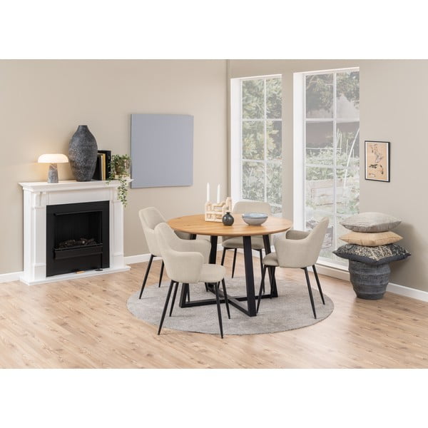 Krēmkrāsas polsterēti ēdamistabas krēsli (2 gab.) Ilsa – Actona-image-3