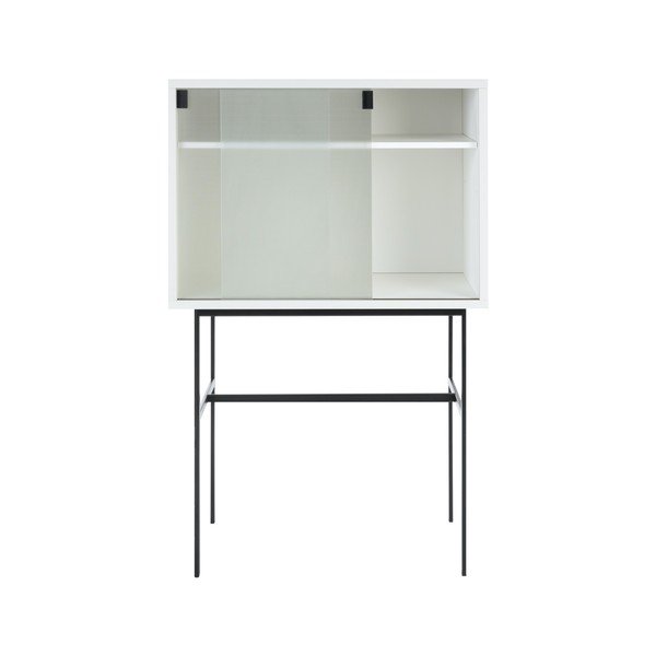 Pelēkbēša vitrīna ar bīdāmām durvīm 70x109x40 cm Lekko – noo.ma-image-2