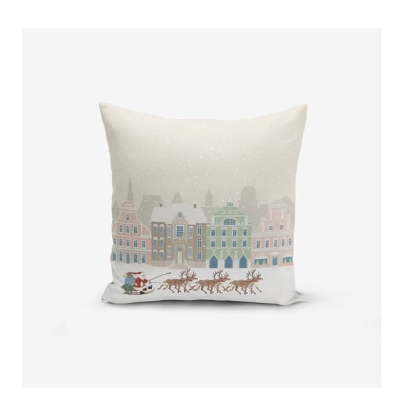 4 Ziemassvētku spilvendrānu un galdauta komplekts Minimalist Cushion Covers Holiday Season-image-1