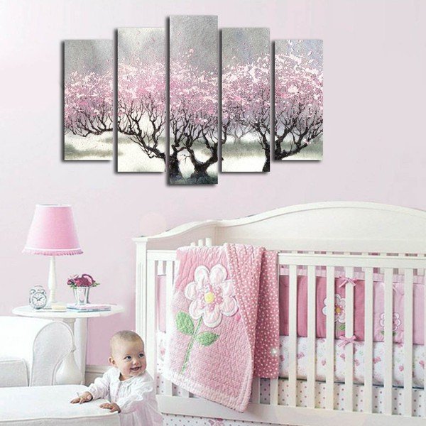 5-daļīga glezna uz audekla Cherry Blossom-image-1
