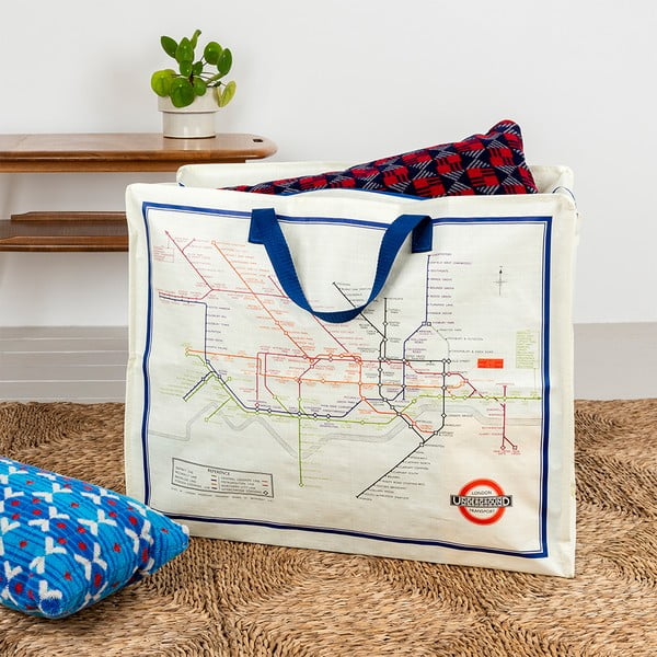 Drēbju uzglabāšanas kaste no pārstrādātas plastmasas 58x28x48 cm Heritage Tube Map – Rex London-image-1
