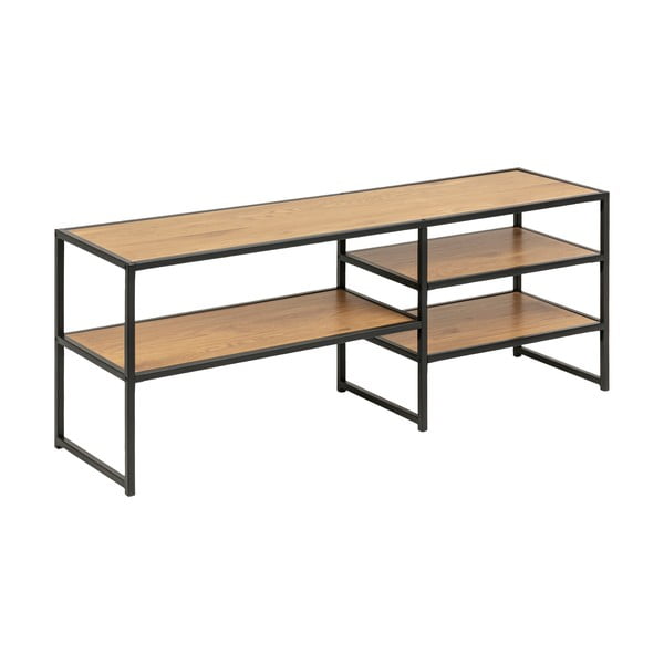 Melns/dabīga toņa TV galdiņš ar ozolkoka imitāciju 120x46 cm Seaford – Actona-image-2