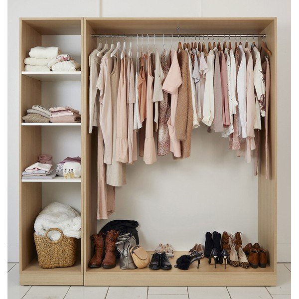 Balts piekaramais drēbju skapja plaukts Compactor Under Shelf Basket Rail-image-4