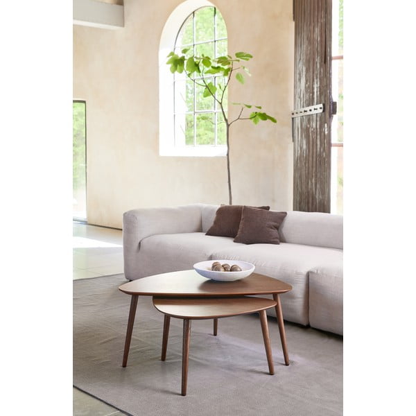 Brūni žurnālgaldiņi ar ozolkoka imitāciju (2 gab.) 70x100 cm Adda – Unique Furniture-image-1