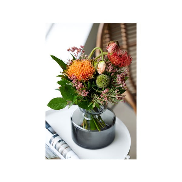 Pelēka stikla vāze Lyngby Glas Tubular, augstums 20 cm-image-2