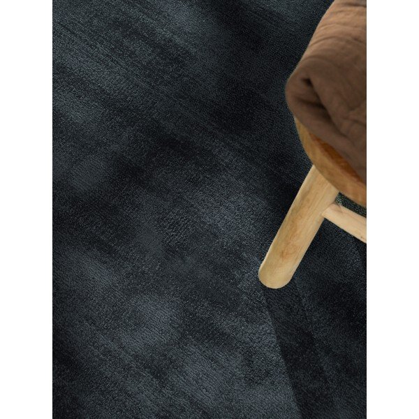 Melns ar rokām darināts viskozes apaļš paklājs ø 120 cm Noemi – Vikosa-image-4