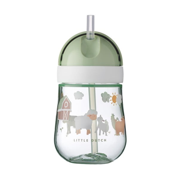 Balta/gaiši zaļa tritāna krūze bērniem 300 ml Little farm – Mepal