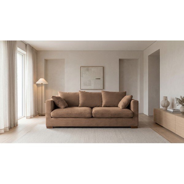 Gaiši brūns velveta dīvāns 220 cm Comfy – Scandic-image-4