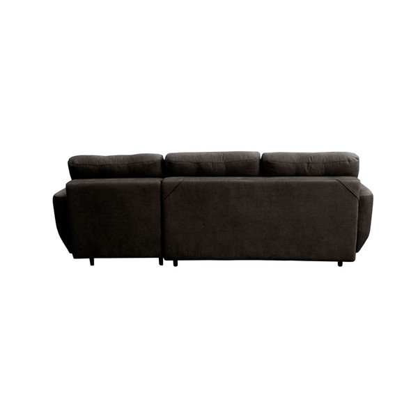 Tumši pelēks trīsvietīgs izlaižams stūra dīvāns ar melnām kājām Mazzini Sofas Hortensia, kreisais stūris-image-3