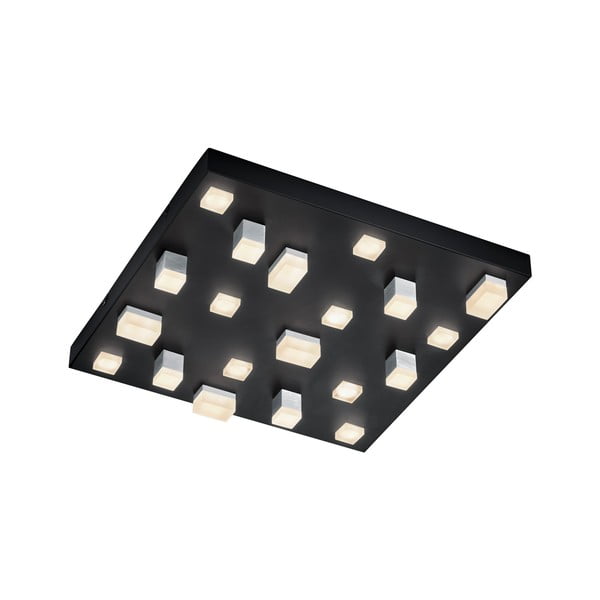 Melna LED griestu lampa ar metāla abažūru 45x45 cm Civeto – CINQUE