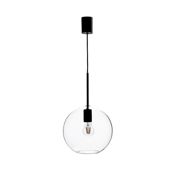 Melna piekaramā lampa ar stikla abažūru 25x25 cm Patera – Markslöjd