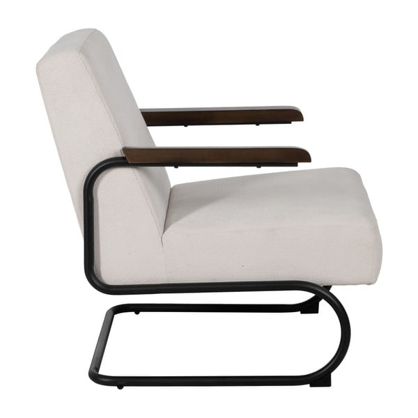 Bēšs atpūtas krēsls no šenila auduma Industra – Ixia-image-2