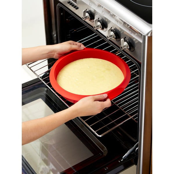 Sarkana silikona cepšanas forma Lékué, ⌀ 24 cm-image-1