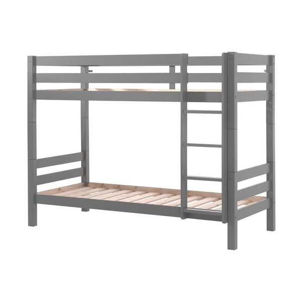 Pelēka divstāvu bērnu gulta 90x200 cm PINO – Vipack