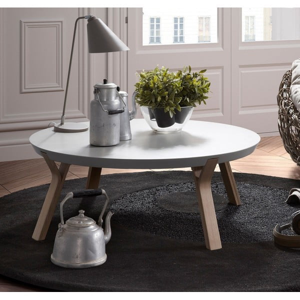 Balts žurnālgaldiņš Kave Home Solid, Ø 90 cm-image-1