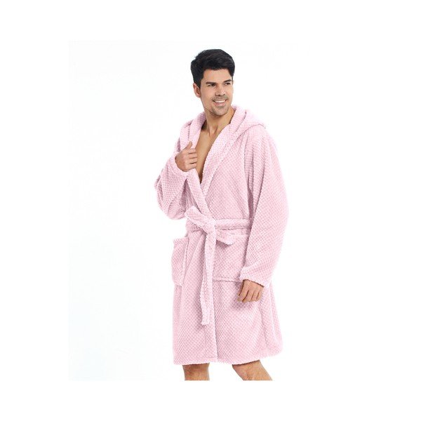 Gaiši rozā uniseksa mikrošķiedras halāts DecoKing Sleepyhead, XS izmērs-image-1