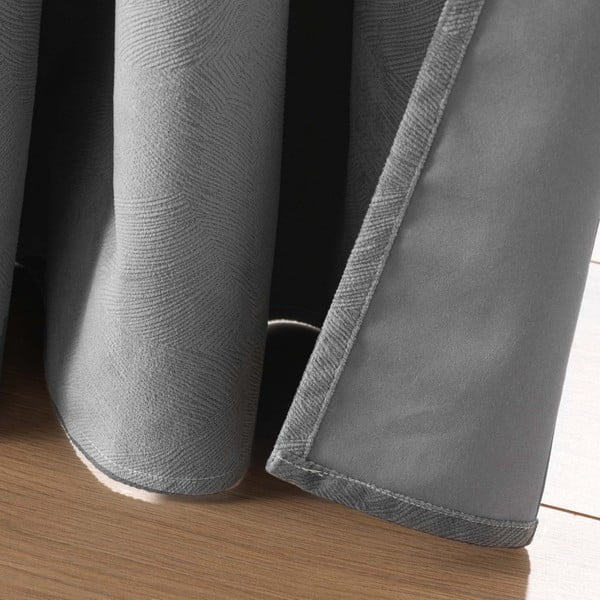 Antracīta pelēks samta aizkars 140x260 cm Olympe – douceur d'intérieur-image-4