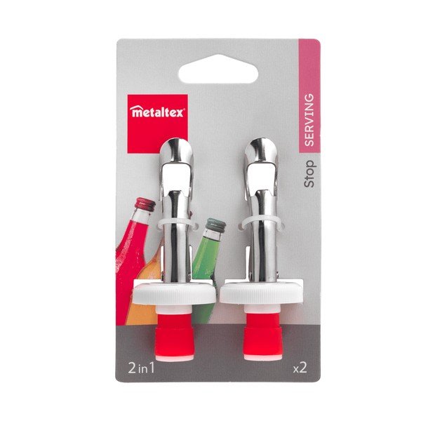 2 nerūsējošā tērauda pudeļu vāciņu komplekts Metaltex-image-2