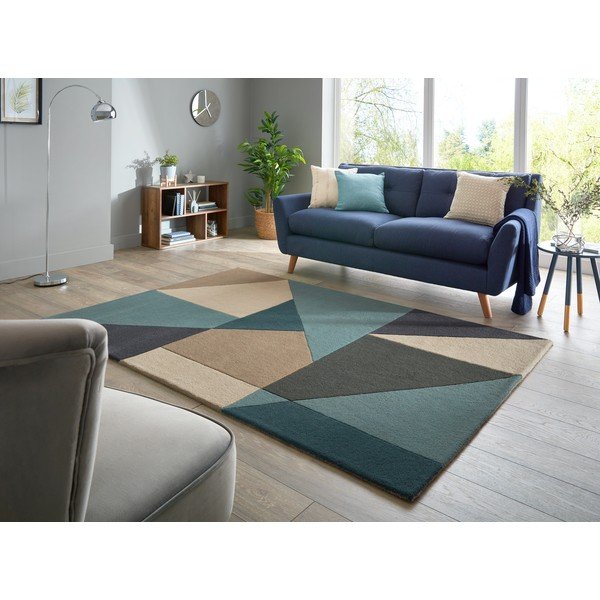 Zili bēšs vilnas paklājs 230x160 cm Arlo Harper – Flair Rugs-image-1
