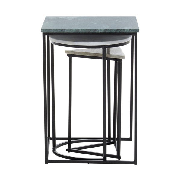 Sānu galdiņi (3 gab.) ar marmora virsmu 40x40 cm Mandoli – Premier Housewares
