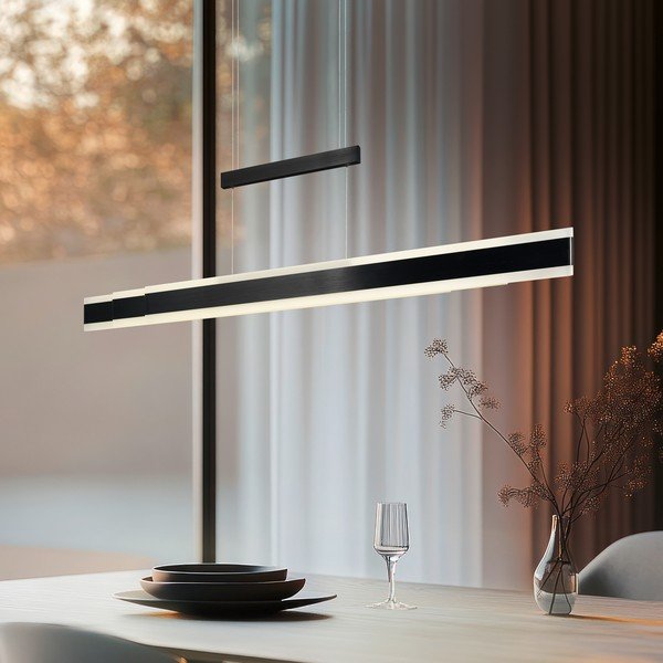 Matēti melna LED piekaramā lampa ar metāla abažūru Arcola – Trio-image-1