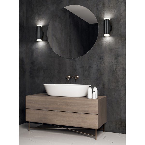 Matēts melns LED sienas gaismeklis Ray – Trio-image-1