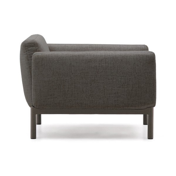 Pelēks polsterēts dārza atpūtas krēsls Sorells – Kave Home-image-3
