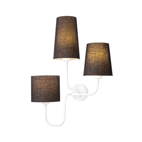 Balta metāla sienas lampa ar melniem toņiem Opviq apgaismojums Eleni-image-1