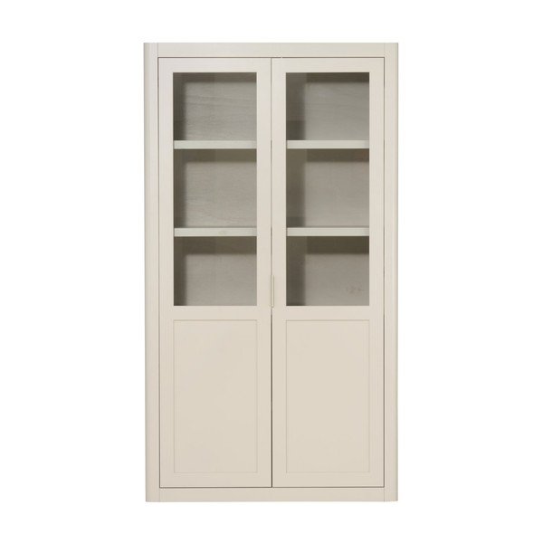 Gaiši pelēka priedes masīvkoka vitrīna 120x217x48 cm Gunnar – WOOOD