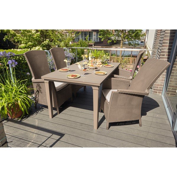 Gaiši brūns plastmasas dārza atpūtas krēsls Vermont – Keter-image-3