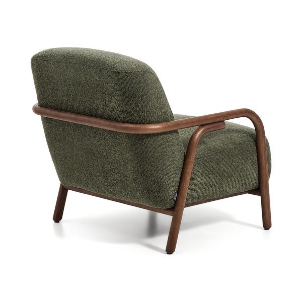 Tumši zaļš atpūtas krēsls no šenila auduma Sylo – Kave Home-image-4