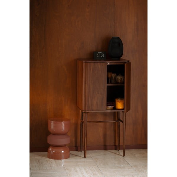 Brūns skapītis ar riekstkoka imitāciju ar bīdāmām durvīm 62x125x45 cm Morrison – Dutchbone-image-1