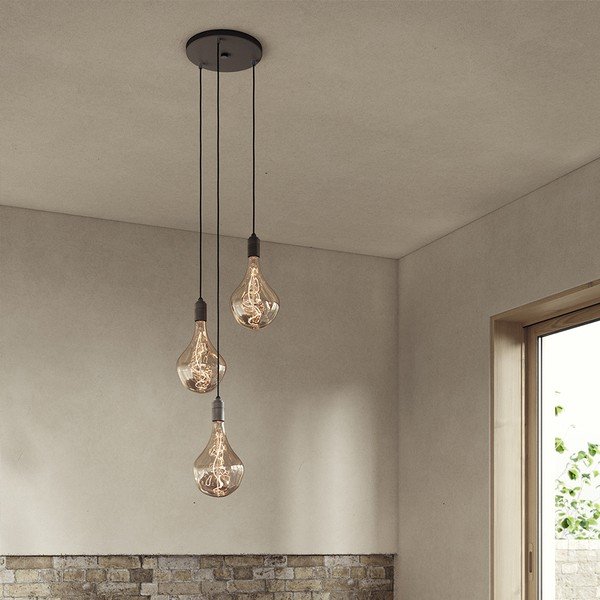 Tumši pelēka piekaramā lampa ar regulējamu spilgtumu ø 25 cm Triple Pendant – tala-image-2