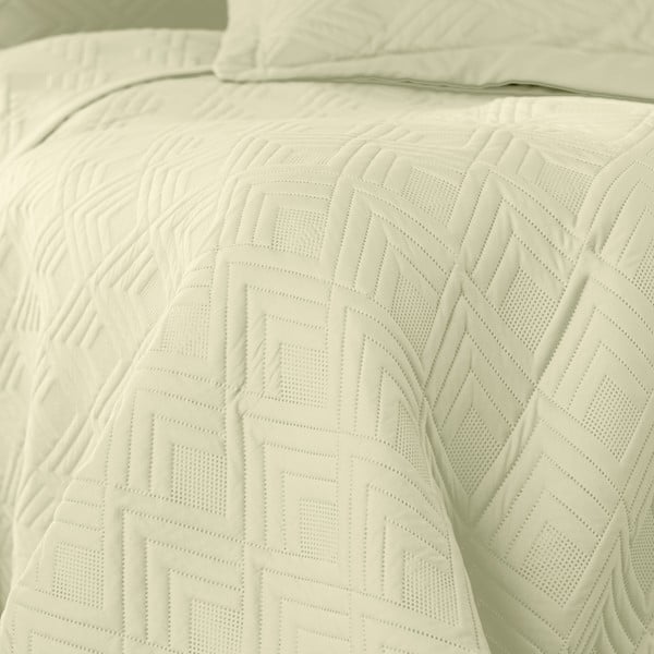 Bēšs mikrošķiedras stepēts gultas pārklājs 220x240 cm Ophelia – Restilo-image-2