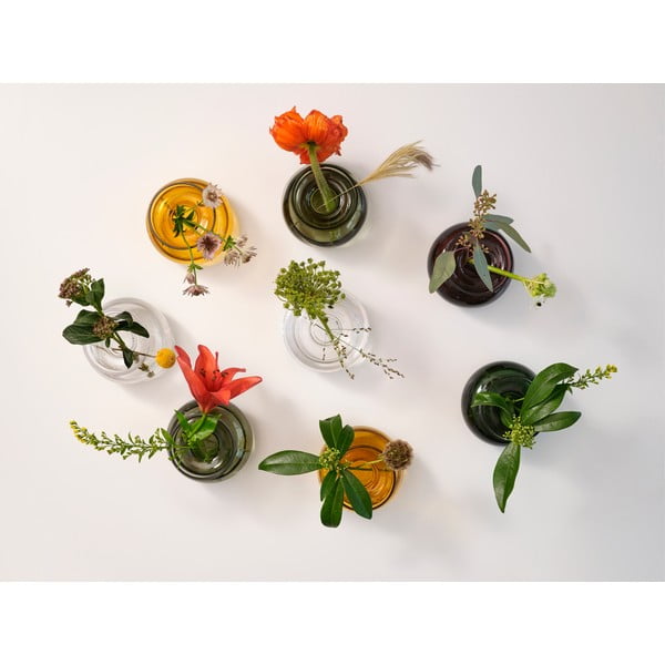 Gaiši pelēka stikla rokām darināta vāze (augstums 9 cm) Inu – Zone-image-1