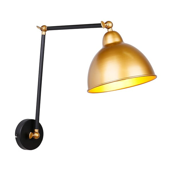 Metāla sienas lampa melnā un zelta krāsā Truck – Candellux Lighting-image-1