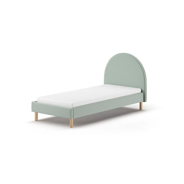 Zaļa polsterēta vienvietīga gulta ar redelēm 90x200 cm MOON – Vipack