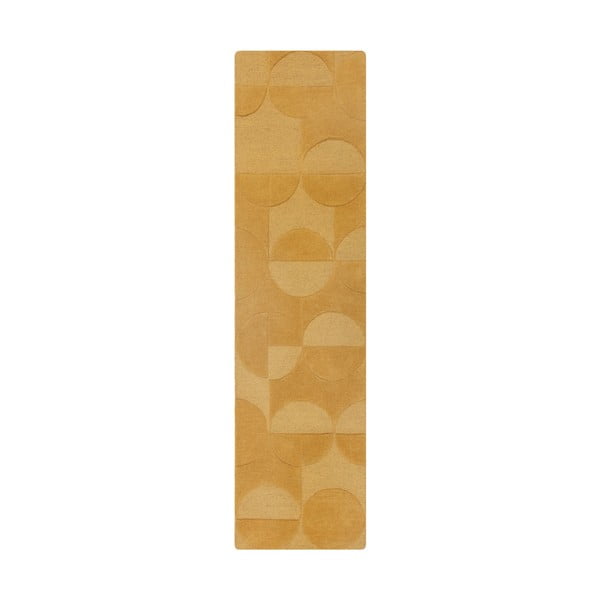 Okera dzeltens vilnas paklājs 60x230 cm Gigi – Flair Rugs