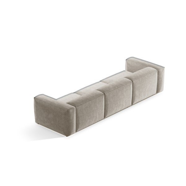 Bēšs velveta dīvāns 364 cm Bergamo – Cosmopolitan Design-image-4