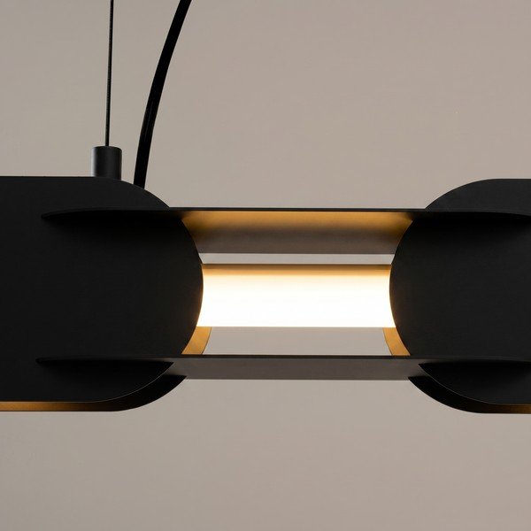 Melna metāla LED piekaramā lampa CHAIN – Thoro-image-2