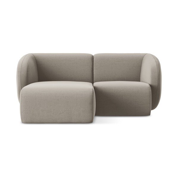 Gaiši brūns samta stūra dīvāns (ar kreiso stūri/ar zvilni) Lani – Makamii