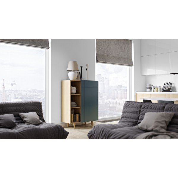 Kumode ar ozolkoka dekoru un antracīta detaļām TemaHome Nyla-image-1