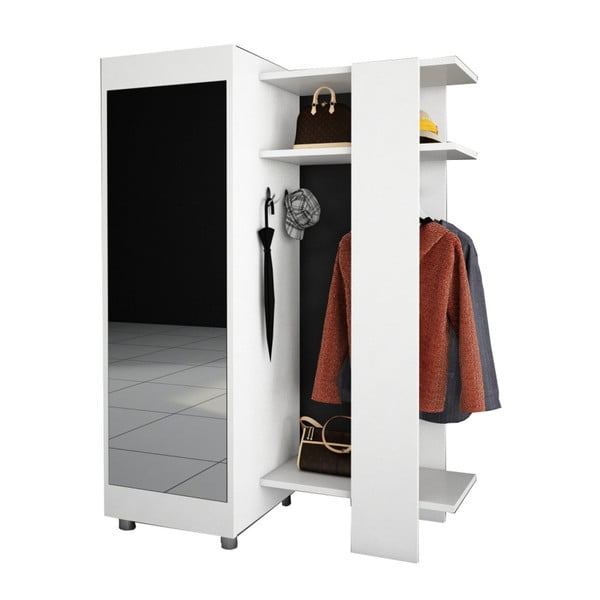 Balts drēbju skapis ar spoguli Antre-image-3