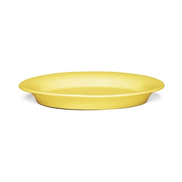 Dzeltens ovāls keramikas šķīvis Kähler Design Ursula, 18 x 13 cm