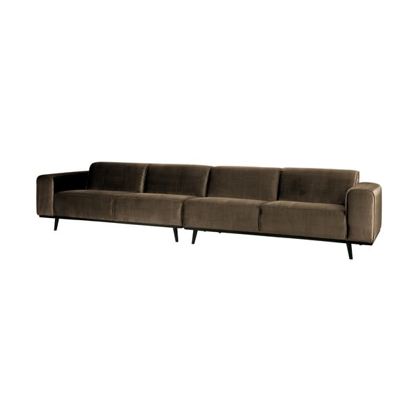 Brūns samta dīvāns BePureHome Statement, 372 cm-image-1