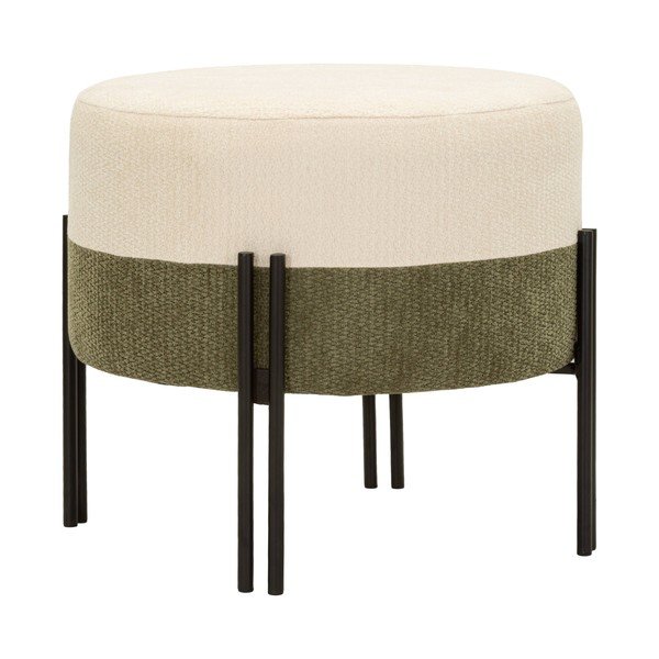 Haki/krēmkrāsas pufs Modern Style – Mauro Ferretti